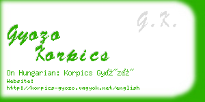 gyozo korpics business card